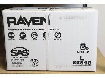 SAS Safety Corp. Raven Nitrile Disposable Glove (Powder-Free) L-66518  (4000 Gloves)