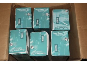 Ansell Dura-Touch 34-175 Clear Vinyl Gloves (6 Dispensers Of 100 Each)