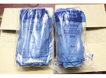 Ansell 255  FL200 Blue FLock Lined Natural Rubber Latex Gloves (15 Dozen Pairs )