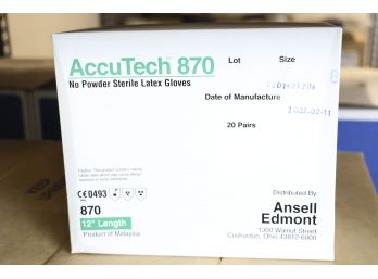 Ansell Accutech 870 No Powder Sterile Latex  Surgical Gloves (30 Dozen Pairs)