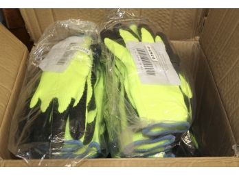 PIP 41-1420 Hi-Vis Seamless Knit Acrylic Terry Gloves - Latex Crinkle Grip On Palm & Fingers
