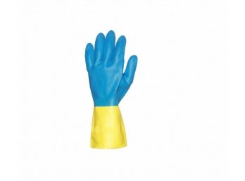 MAPA  NS-53 Two Toned Chemical Resistant Gloves, 13'L,  Blue/Yellow  ((26 Dozen Pairs)