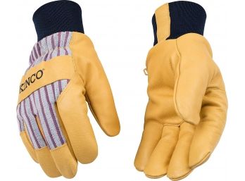 Kinco 1927KW Lined Grain Pigskin Leather Glove With Knit Wrist, Work Palomino (119 Pairs)