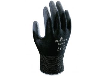 Showa BO500B Black 13-Gauge Nylon Polyurethane Coated Gloves (18 Dozen Pairs)