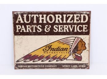 Indian Motorcycles Authorized Parts & Service Sign