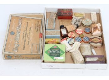 Large Lot Of Antique Pharmaceutical Apothecary & Soap Includes Bottles Tins  & Boxes