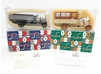 Lot Of 2 RIO 1914 Fiat Autocarro #A-2 & A-3 Die Cast Cars In Original Boxes 1/43 Scale Made In Italy