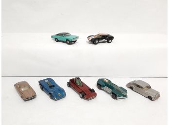 7 Piece Car Lot-3 Red Lines, 2 Matchbox, 2 Slot Cars All Original