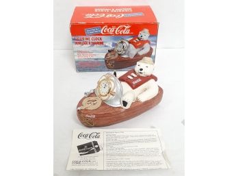 Coca Cola COKE Polar Bear Battery Operated Desk / Mantle Clock NIB