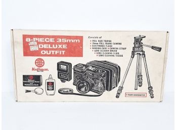 Vintage Kalimar (8) Piece 35mm Deluxe Camera Outfit Set- Tripod, 35mm Camera, EF, Case, Strap, Lens Cleaners