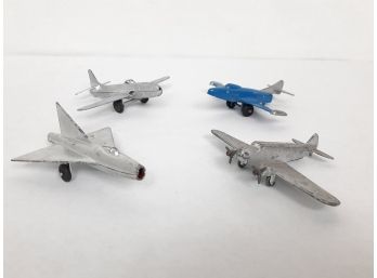 Vintage Lot Of (4) Die Cast Metal Airplanes-(3) Tootsietoy, (1) Erie Made In USA