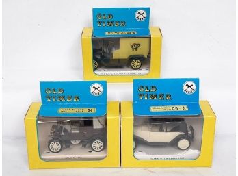 Vintage (3) Piece Igra Old Timer Auto Veteran Plastic Model Cars Made In Czechoslovakia Original Boxes Rare