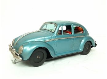 Vintage Taiyo Volkswagen (VW) Beetle Tin Litho Battery Operated Made In Japan 9.5'
