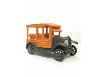 Vintage Antique Cast Iron 3 Row Passenger Car 8.5' Very Good Condition