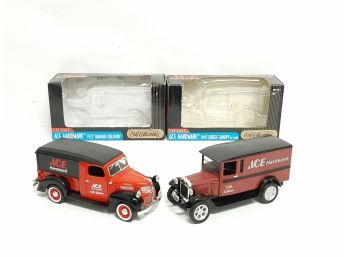 Lot Of (2) ERTL ACE Hardware- 1927 Graham Delivery Truck And 1947 Dodge Canopy Truck 1/25 Scale