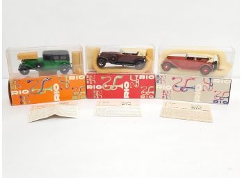 Lot Of 3 RIO-1929 Lancia Dilamda (2), 1923 Renault 40 CV #41 42 & 52  Die Cast Model Cars Made In Italy 1/43