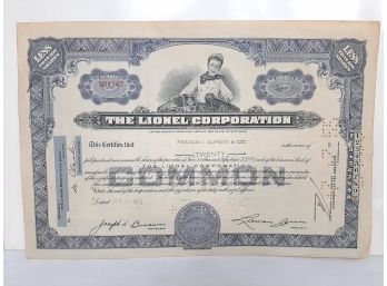 Original Lionel Corporation Common Stock Certificate June 2, 1955