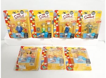 Lot Of (7) Simpsons Playmates Figures All In Original Boxes Homer/Bart....