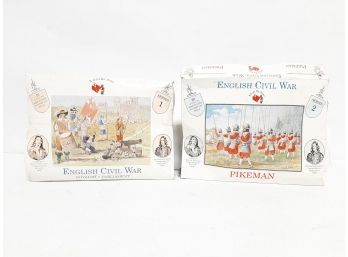 (2) Box Sets Of English Civil War Plastic Soldiers-Royalist V. Parliament Series 1 And Pikeman Series 2 1:32