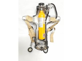Vintage RACAL SCBA Breathing Air Gear-Metal Backpack/harness With Tank And RACAL Gauge 3M