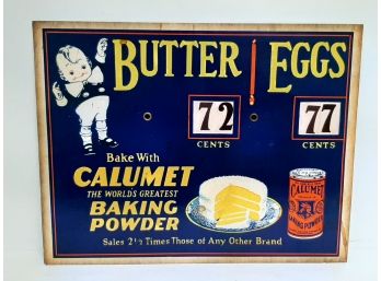 Vintage Calumet Baking Powder Cardboard Advertising Store Price Display Sign Measures 14.25' X 11' (w/frame)