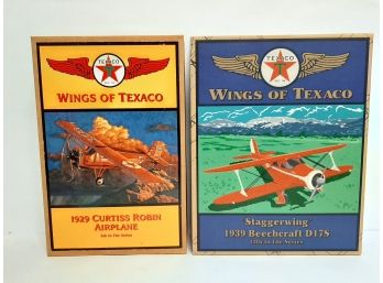 Lot Of 2 Ertl Wings Of Texaco Die Cast Model Planes 1929 Curtiss Robin & 1939 Beechcraft D17S Both New In Box