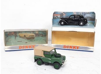 Lot Of (2) Dinky Matchbox Models- 1949 Land Rover, 1950 Ford V-8 Pilot Original Boxes 1989 1/43 Scale