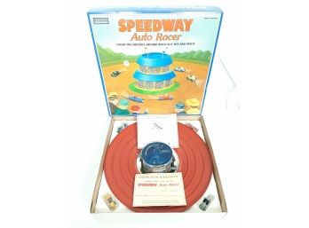 Schylling Speedway Auto Racer Tin Car Game Like New In Original Box With COA Directions And Key