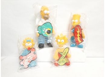 (4) Vintage Simpsons Dolls- Made For Burger King Brand New/Sealed In Packaging Homer, Lisa, Maggie, Bart