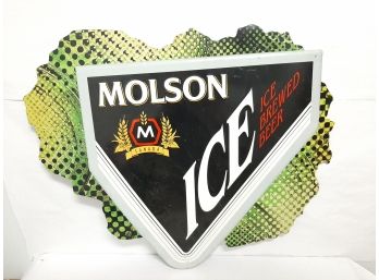 Large Vintage Metal Molson ICE Beer Sign 36 X 30 Inches