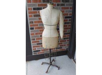 Antique Iron Base Dress Form Sewing Mannequin With Birdcage Bottom