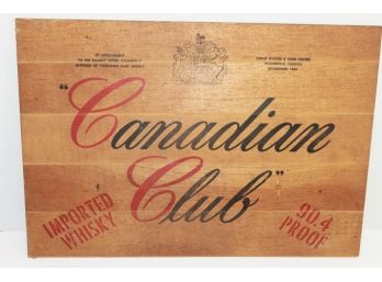 Old Canadian Club Whiskey Wood Liquor Store Sign