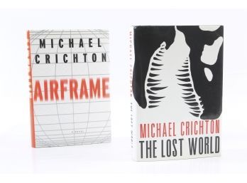 The Lost World & Airframe - Two Novels By Michael Crighton - FIRST EDITIONS W. DUST COVERS