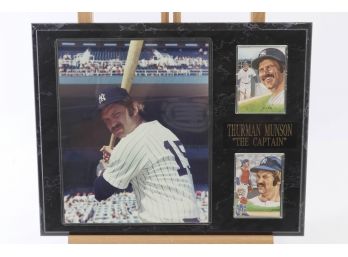 Thurman Munson Photo Plaque With Susan Rini Sports Cards