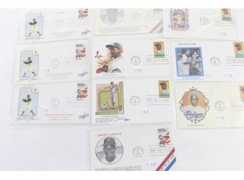 Roberto Clemente And Jackie Robinson First Day Covers Grouping