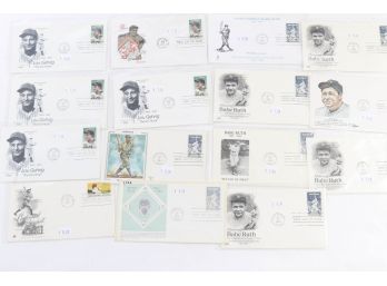 Babe Ruth And Lou Gehrig First Day Covers Grouping