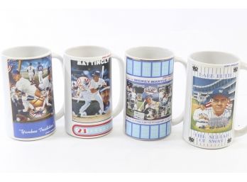 New York Yankees Baseball Tankards - Lot Of 4 - Babe Ruth, Don Mattingly, Mickey Mantle