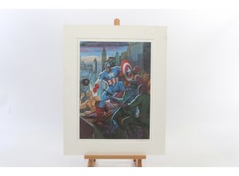 Marvel Captain America Signed By Artist  Tom Palmer #420 Of 2500