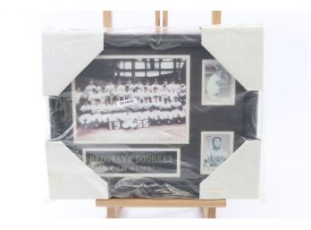 1955 Brooklyn Dodgers Team Photo In  Frame With Cards