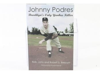 Johnny Podres Signed Baseball Book With Authors