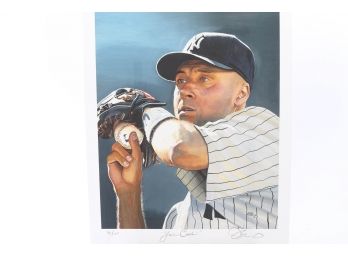 Derek Jeter 20x30 Hand Signed Artist Print James Florantino #48/100