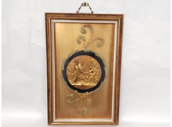 Framed Wall Plaque In Gilt Frame