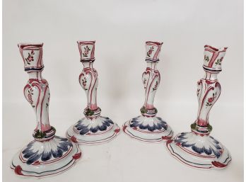 4 Italian Made Ceramic Candle Sticks