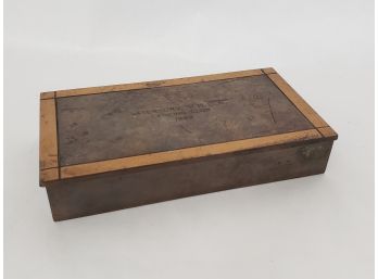 Silver Crest Bronze Trinket Tray Box Engraved 1948 Waterbury Y.M.C.A Fecnici G Club