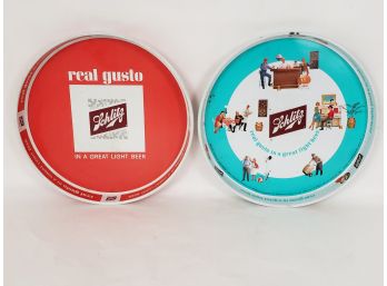 2 1960s Schlitz Beer Advertising Trays