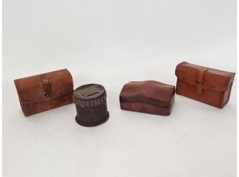 Lot Of Early Leather Cases