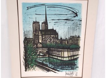 Bernard Buffet Mid Century Notre Dame Print 29' X 24'