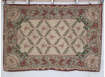 66' X 44' Victoriana Originals Needlepoint Rug With Monkeys