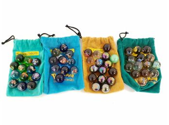 Lot Of Over 50 Pokmon Marbles With Bags