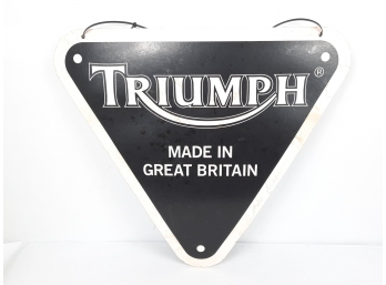 Vintage 1960's-70's Triumph Motorcycle Double Sided Triangular Dealer Advertising Display Sign 23.5' ORIGINAL